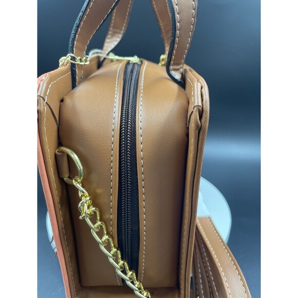 Purse Handbag Cross Body Tote Leather Humming Bird Hand Made Painted Artisanal - Picture 3 of 7